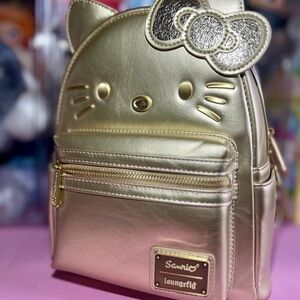 Loungefly Gold Hello Kitty Limited Edition 50th Anniversary- Mini Backpack